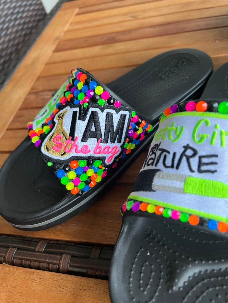 All Blinged Out! Custom Croc Slides-Adult